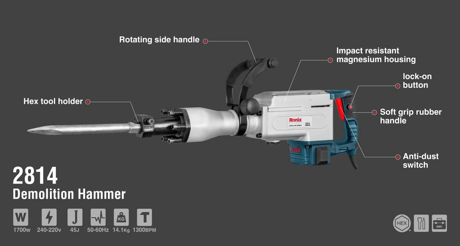 چکش تخریب رونیکس 13 کیلویی مدل 2814